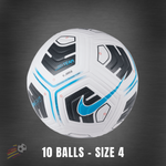 Ball Pack - 10 Nike Academy Team Football White/Black LT Blue Fury Size 4